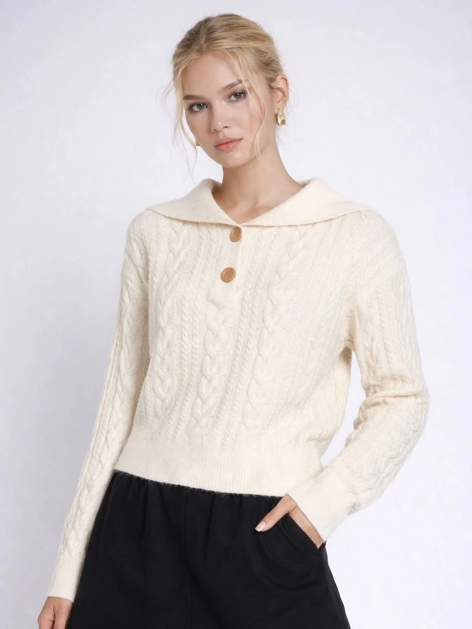 Sweater VENECIA lurex con botones (Importado)