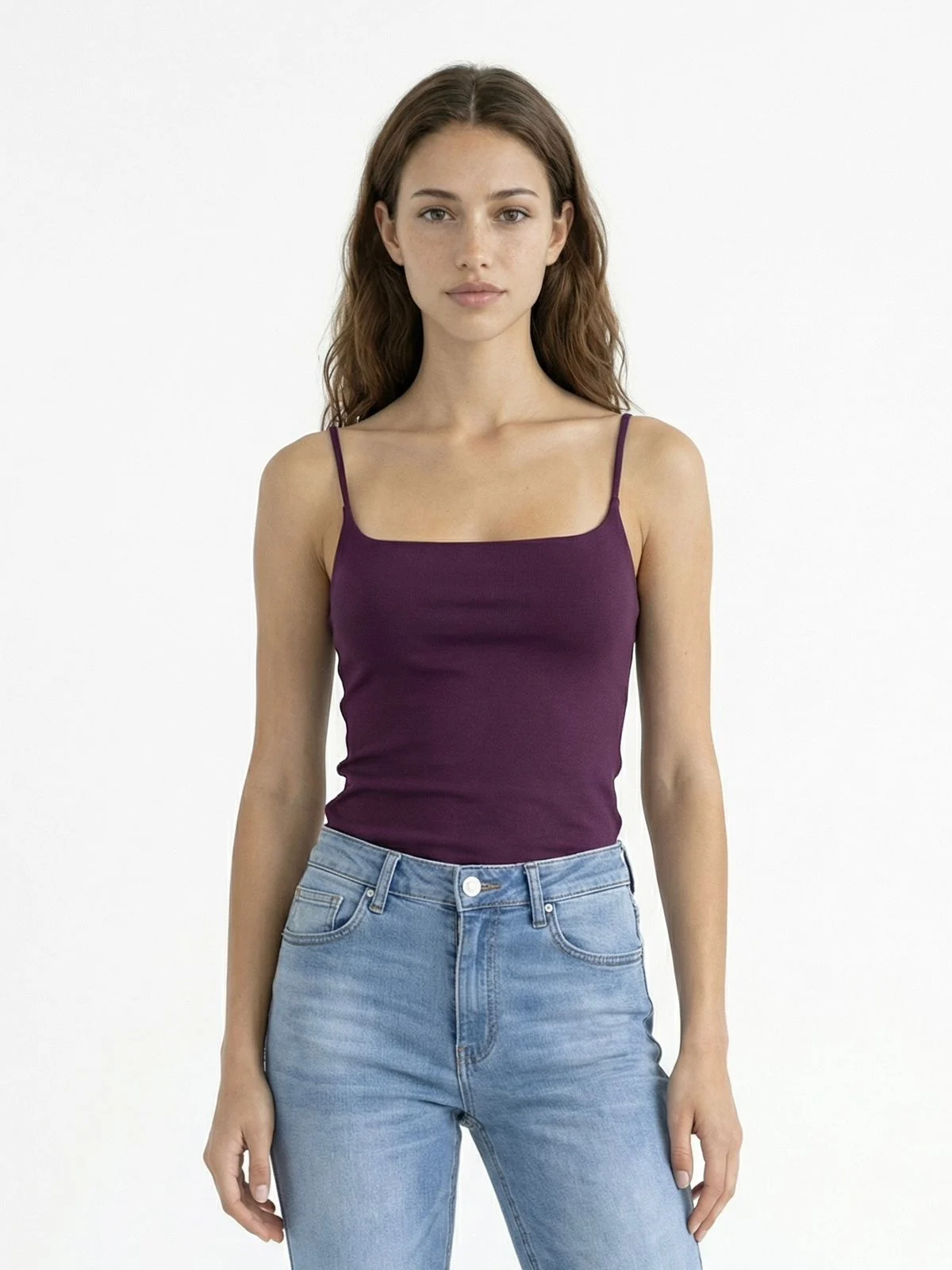 Musculosa "KATIE" tirita cuello cuadrado (Microfibra)