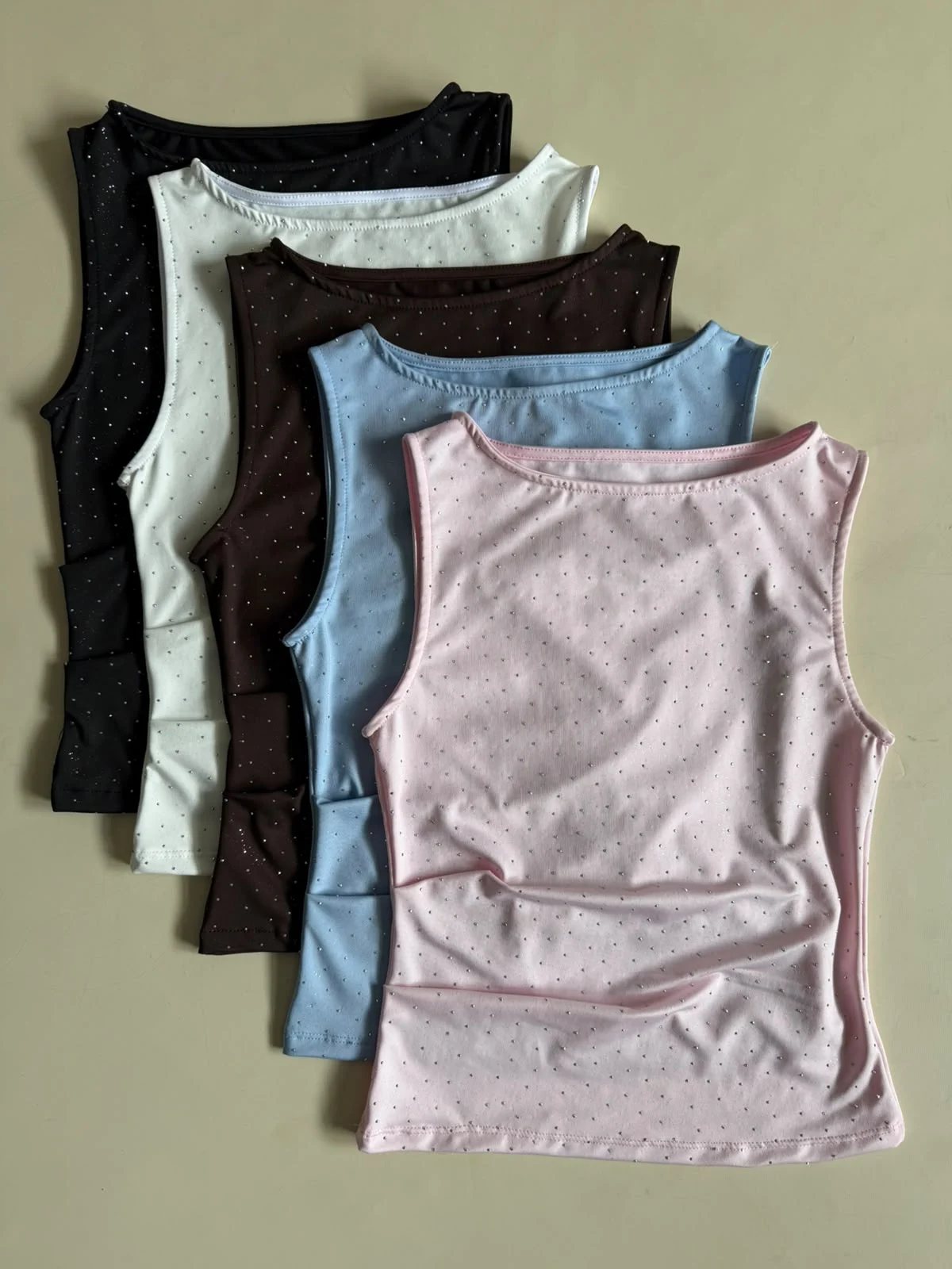 Musculosa BOTE con pinzas (Microfibra Strass Glitter)