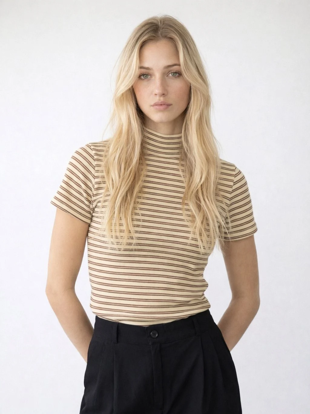 Remera cuello polera RAYADA (super soft)