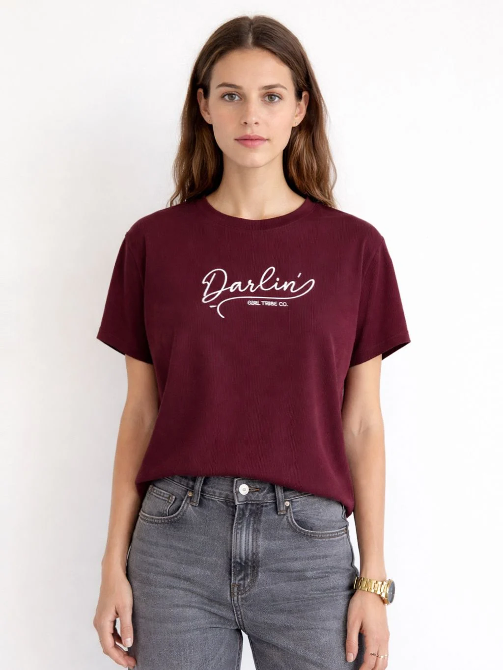 Remera holgada bordado "DARLING" (Morley)