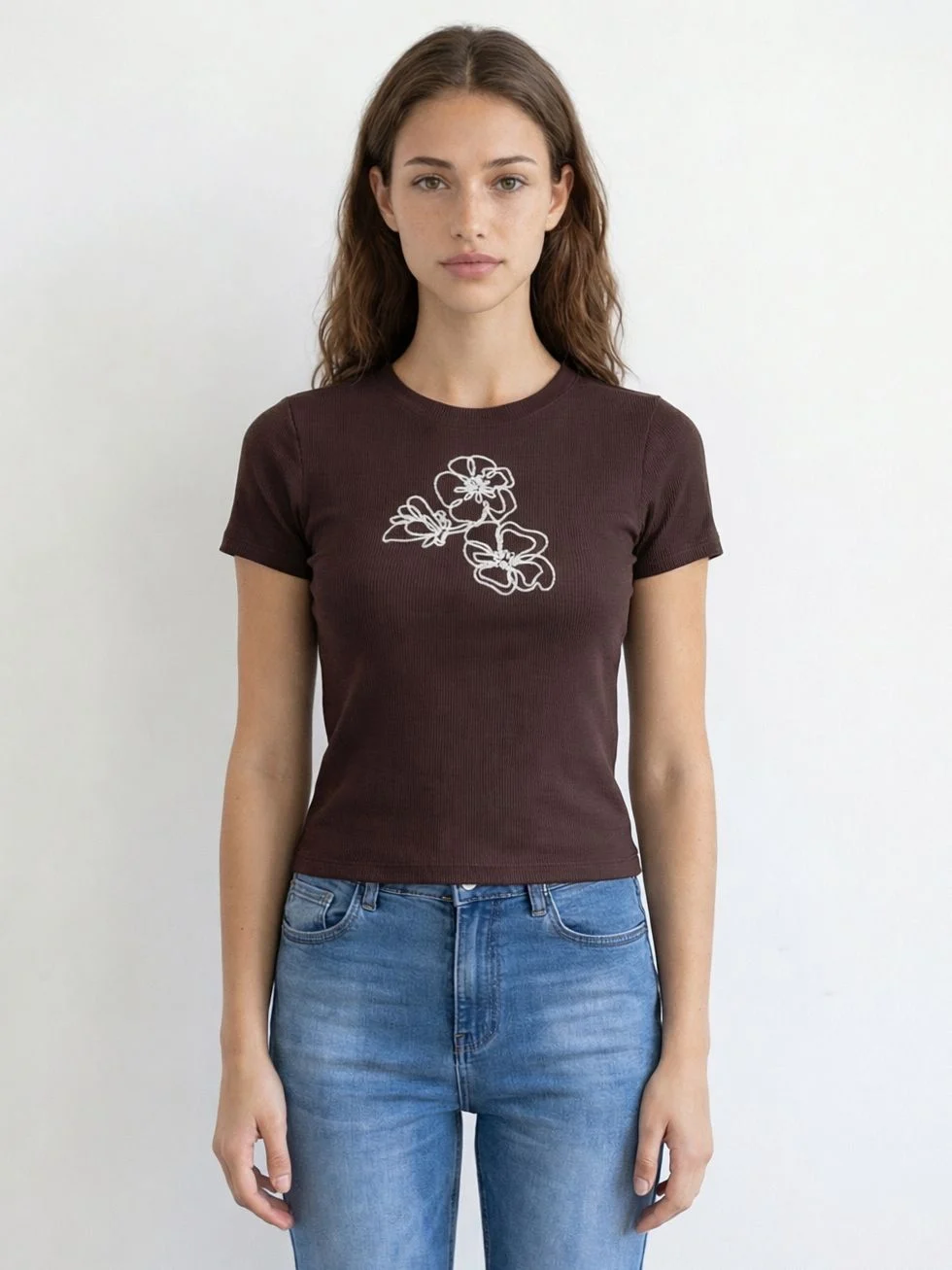 Remera bordado "FLOR" (Morley)